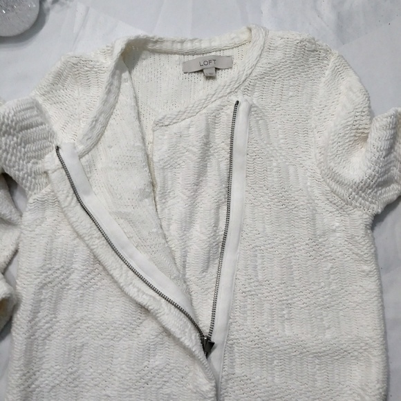 Loft knitted White long-sleeve sweater sz S - Picture 4 of 5